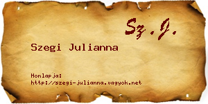 Szegi Julianna névjegykártya