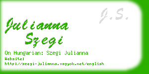 julianna szegi business card